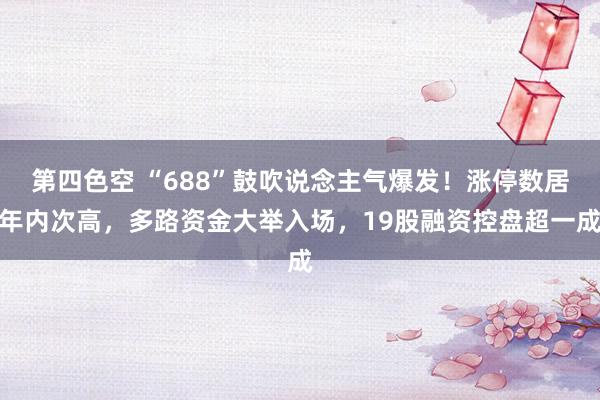 第四色空 “688”鼓吹说念主气爆发！涨停数居年内次高，多路资金大举入场，19股融资控盘超一成