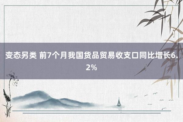 变态另类 前7个月我国货品贸易收支口同比增长6.2%