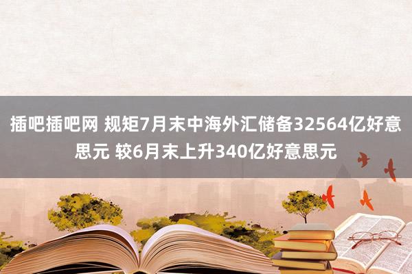 插吧插吧网 规矩7月末中海外汇储备32564亿好意思元 较6月末上升340亿好意思元