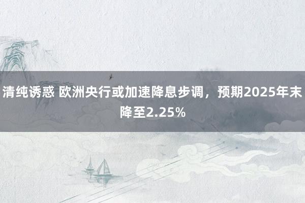 清纯诱惑 欧洲央行或加速降息步调，预期2025年末降至2.25%