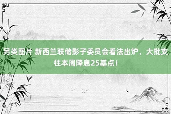 另类图片 新西兰联储影子委员会看法出炉，大批支柱本周降息25基点！