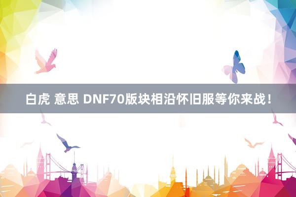 白虎 意思 DNF70版块相沿怀旧服等你来战！