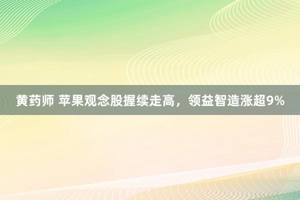 黄药师 苹果观念股握续走高，领益智造涨超9%