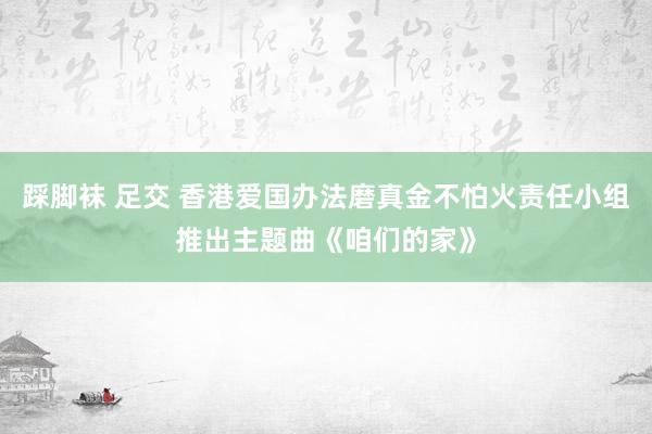 踩脚袜 足交 香港爱国办法磨真金不怕火责任小组推出主题曲《咱们的家》