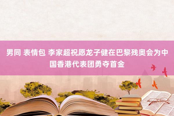 男同 表情包 李家超祝愿龙子健在巴黎残奥会为中国香港代表团勇夺首金