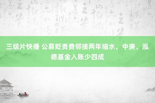 三级片快播 公募贬责费邻接两年缩水，中庚、泓德基金入账少四成