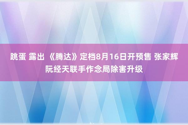 跳蛋 露出 《腾达》定档8月16日开预售 张家辉阮经天联手作念局除害升级