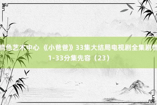 情色艺术中心 《小爸爸》33集大结局电视剧全集剧情1-33分集先容（23）