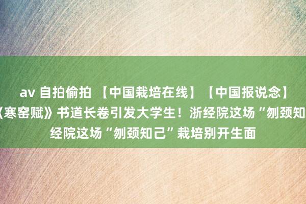 av 自拍偷拍 【中国栽培在线】【中国报说念】【新浪栽培】用《寒窑赋》书道长卷引发大学生！浙经院这场“刎颈知己”栽培别开生面