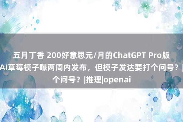 五月丁香 200好意思元/月的ChatGPT Pro版上线？OpenAI草莓模子曝两周内发布，但模子发达要打个问号？|推理|openai